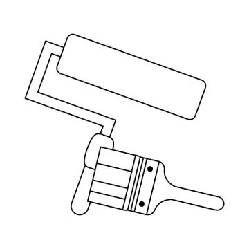 Construction tools and elements black and white Stock Illustration