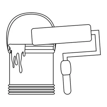 Construction tools and elements black and white Stock Illustration