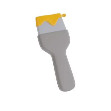 Construction tools and equipment, paint brush isolated on white background, l Stock Illustration