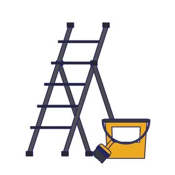 Construction tools and repair equipment blue lines Stock Illustration