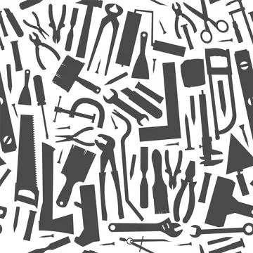 Construction tools. Background. For work as a painter, carpenter, builder, ha Stock Illustration