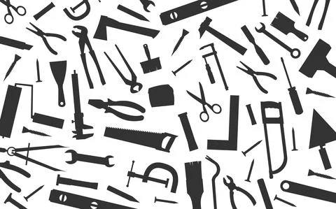Construction tools. Background. For work as a painter, carpenter, builder, ha Stock Illustration