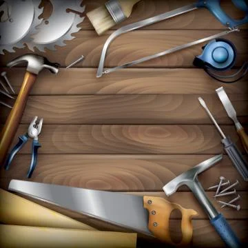 Construction Tools With Copy Space Stock Illustration