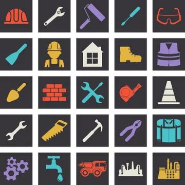 Construction tools icon Illustrazione stock