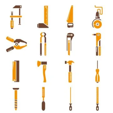 Construction tools icons Stock Illustration