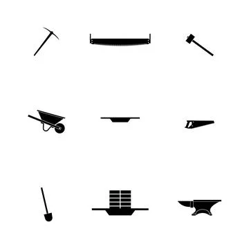 Construction tools icons vector set. Stock Illustration