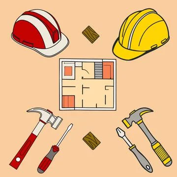 Construction tools Stock Illustration