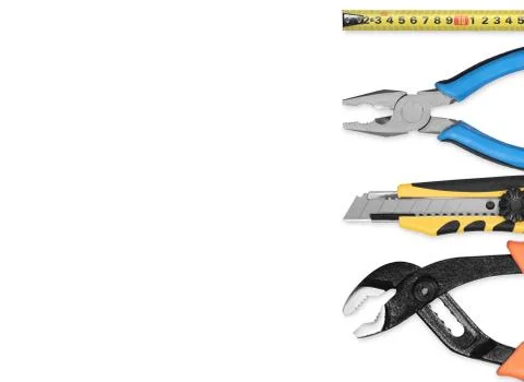 Construction tools isolated on white Stock Photos