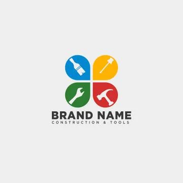 Construction tools logo template vector illustration icon element Stock Illustration