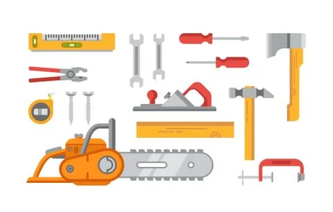 Construction Tools Objects Stock Illustration