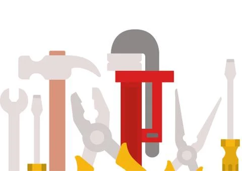 Construction tools pattern isolated icon Stock Illustration