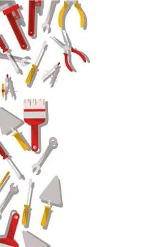 Construction tools pattern isolated icon Illustrazione stock