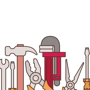 Construction tools pattern isolated icon Illustrazione stock