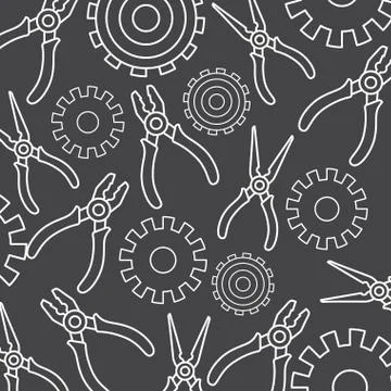 Construction tools pattern isolated icon Stock Illustration
