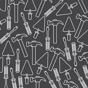 Construction tools pattern isolated icon Illustrazione stock