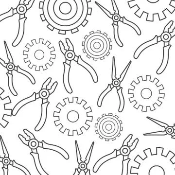 Construction tools pattern isolated icon 库存插图