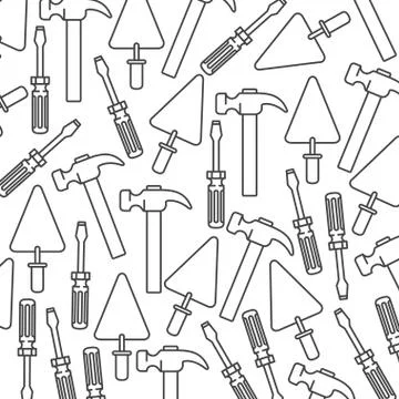 Construction tools pattern isolated icon 스톡 일러스트