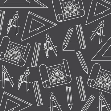 Construction tools pattern isolated icon Illustrazione stock