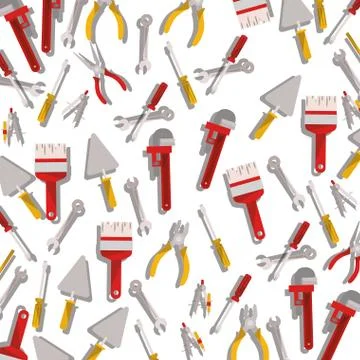 Construction tools pattern isolated icon Illustrazione stock
