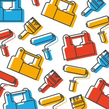 Construction tools pattern isolated icon Illustrazione stock