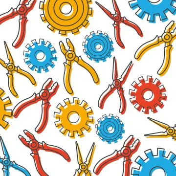 Construction tools pattern isolated icon Illustrazione stock