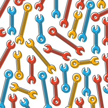 Construction tools pattern isolated icon Illustrazione stock