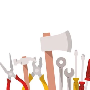 Construction tools pattern isolated icon Stock Illustration
