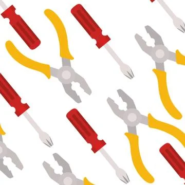 Construction tools pattern isolated icon Illustrazione stock