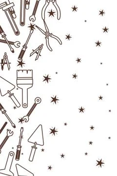 Construction tools pattern isolated icon Illustrazione stock