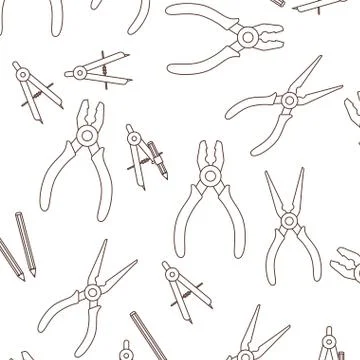 Construction tools pattern isolated icon Illustrazione stock
