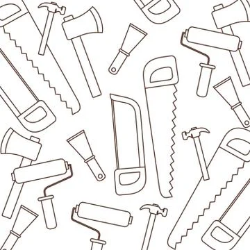 Construction tools pattern isolated icon Illustrazione stock