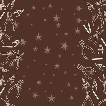 Construction tools pattern isolated icon Stock Illustration