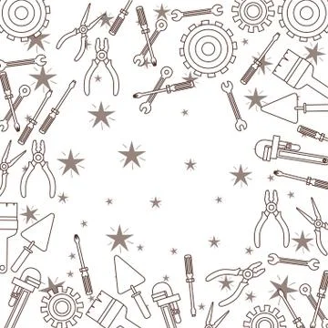 Construction tools pattern isolated icon 스톡 일러스트