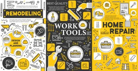 Construction tools, renovation and remodeling Stock Illustration