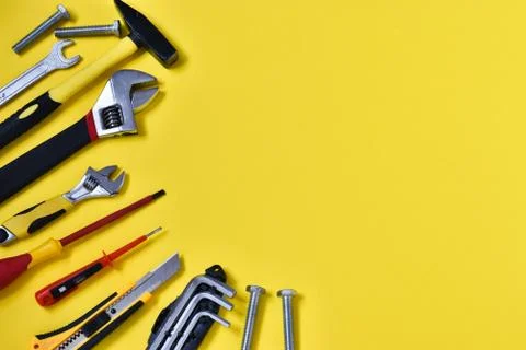 Construction tools for repair Foto stock