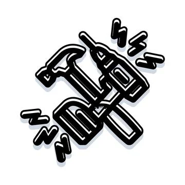 Construction tools representing teamwork and home renovation Stock Illustration