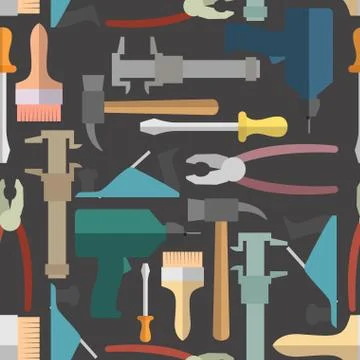 Construction tools seamless Pattern. Vector background Stockillustratie