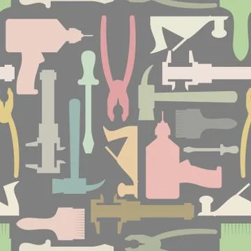 Construction tools seamless Pattern. Vector background Stock Illustration