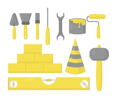Construction tools set. Repair tools icons set. Stock Illustration