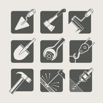 Construction tools. set of vector icons Stock-Illustration