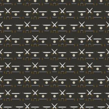 Construction tools silhouette icon set seamless texture Stock Illustration