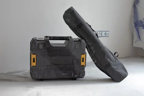 Construction tools, tool case, home renovation Stock Photos