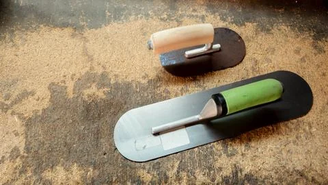 Construction tools: two plains that are in the work bank in the workshop Stock Photos