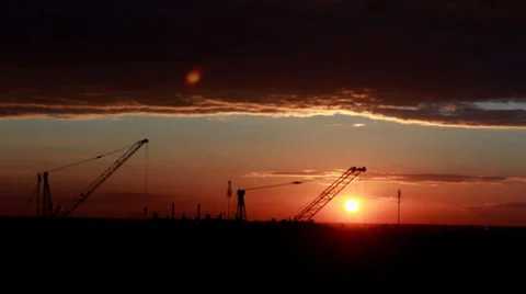 Construction top of The Building At Sunset time lapse.m2t Stock Footage 29674025
