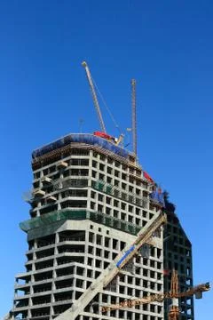Construction of tower building Stock Photos