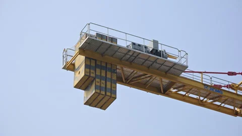 Construction Tower Crane: Equipment on an Active Building Site (ProRes 422) Stock-Footage 322931375