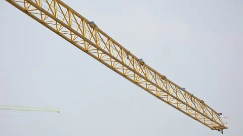 Construction Tower Crane: Equipment on an Active Building Site (ProRes 422) 스톡 동영상 322931582