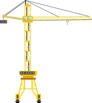 Construction Tower Crane Icon in Flat Style. Vector Illustration Stock Illustration