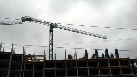 Construction tower crane in motion Stock Footage 88030832