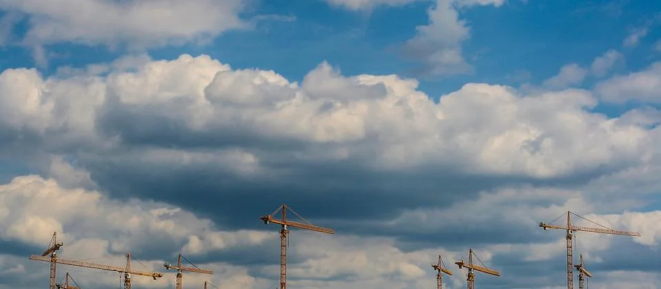 Construction tower cranes Stock Photos